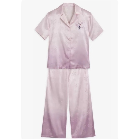 Disney Parks LIKE NEW Frozen Pink Snowflake Olaf Comfy Pajama Set 2XL - Picture 3 of 14